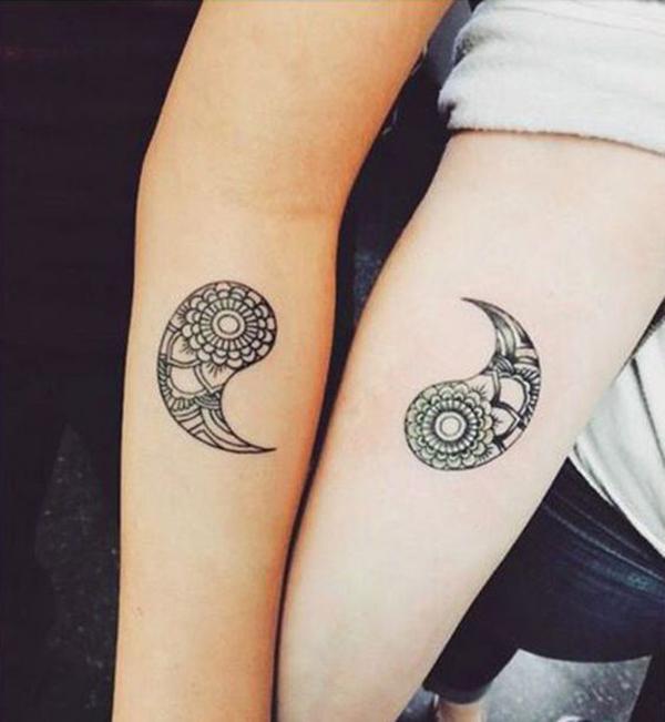 Ying-Yang-Paar Tattoo