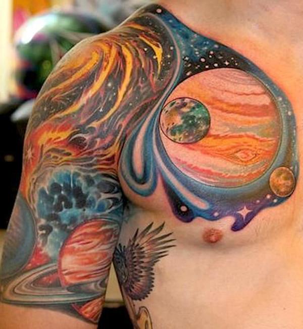 cooles Weltraumtattoo