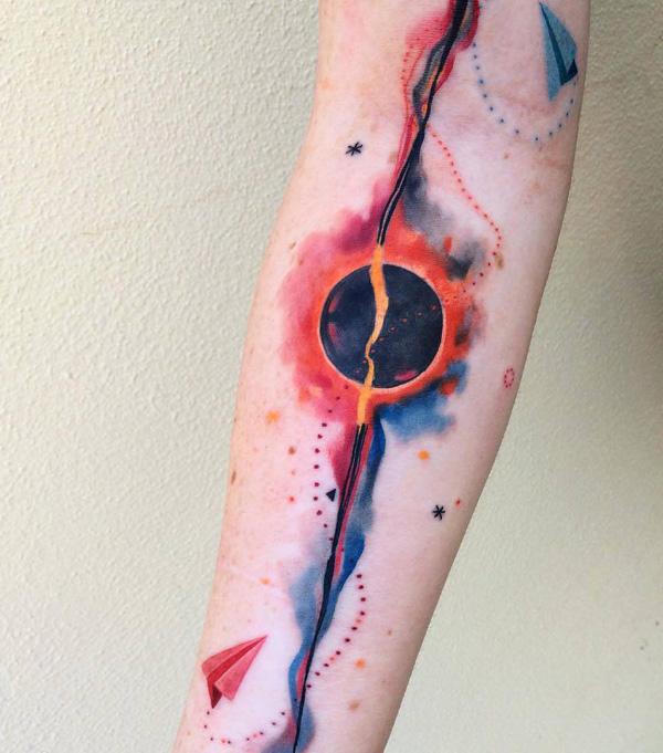 Aquarell Raum Ärmel Tattoo