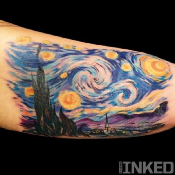 Vincent van Gogh Tattoos Sternennacht in New York City von INKED