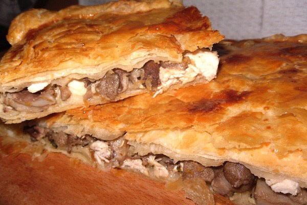 pastel de champiñones en el horno