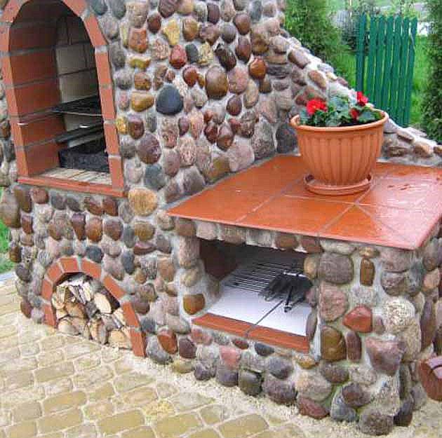moldura para barbacoa con piedra natural