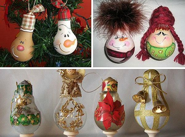 Juguetes de árbol de Navidad de bombillas.