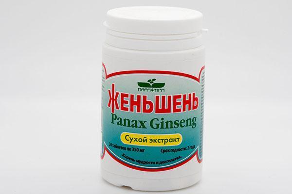 les comprimés contiennent de la racine de ginseng