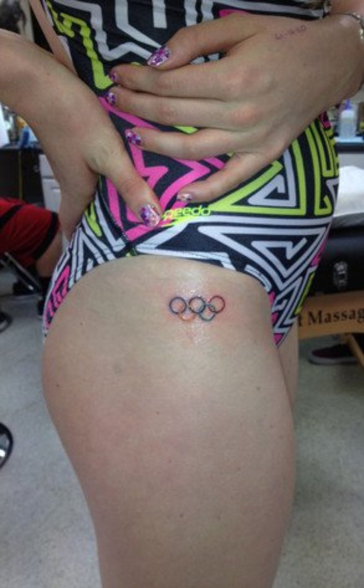 Missy Franklins Olympisches Ring-Tattoo.