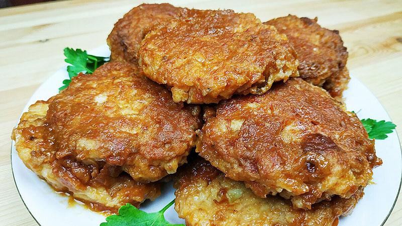 escalopes d'oignons aux champignons