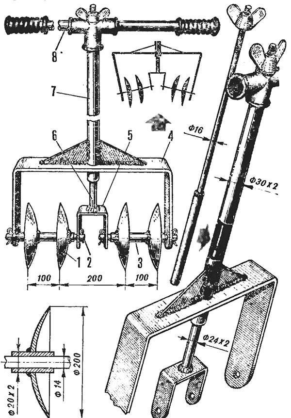 Dessin de cultivateur rotatif à main