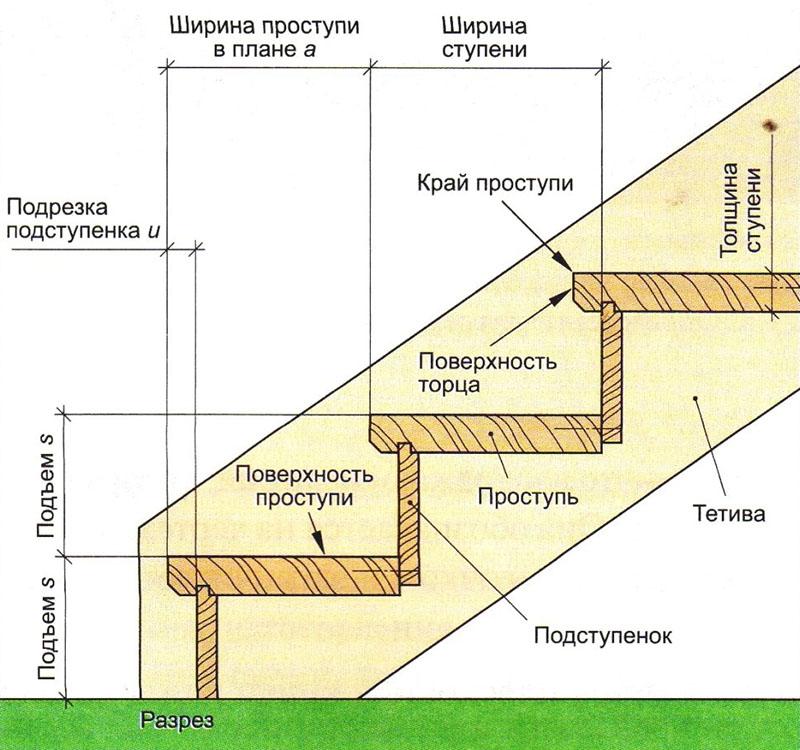 dimensions des marches en bois