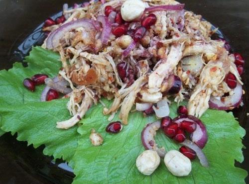 ensalada de pollo con granada