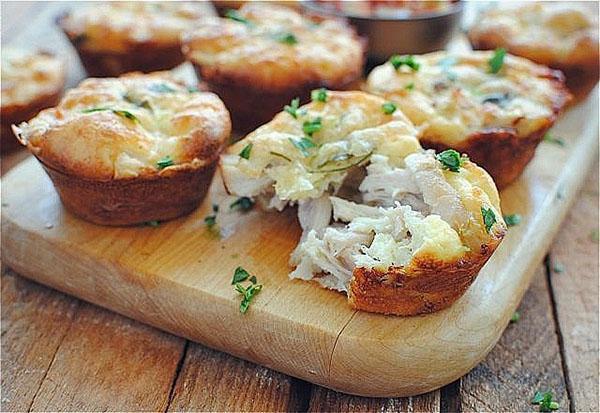 tartaletas de pollo y champiñones